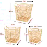سلات خيزران 3 قطع بمقبض - متعددة الاستخدام