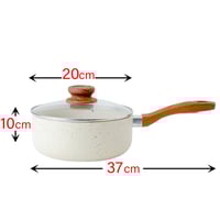 كسرولة بيد طويل وغطاء زجاجي A-06-3