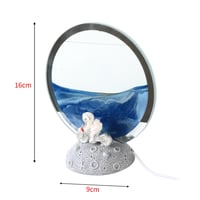 مصباح زجاجي من الرمال المتحركة مع إضاءة دائرية