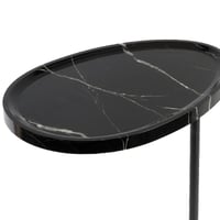 طاولة خدمة اسود بتصميم رخامي وقاعدة ثابتة