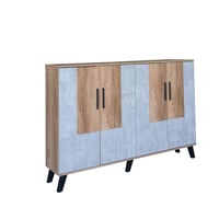 خزانة أحذية 4 أبواب خشب ماليزي 160 سم - خشبي ورماد...