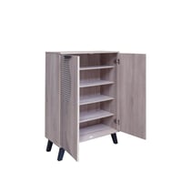 خزانة احذية بابين - لون خشبي