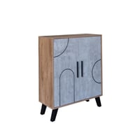 خزانة أحذية بابين 4 أرفف من خشب ماليزي – بني ورماد...