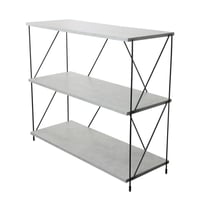 وحدة رفوف خشب ماليزي 3 ادوار متعددة الإستخدام رماد...