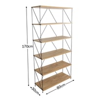 رفوف ستاند خشب ماليزي تصميم مفتوح 6 ادوار لون خشبي