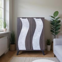 خزانة احذيه مودرن خشب ماليزي 5 دور بابين - بني غام...