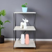 وحدة رفوف خشب ماليزي 3 ادوار متعددة الإستخدام رماد...