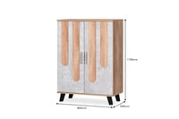 خزانة أحذية بابين - خشبي ورصاصي