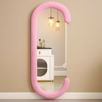 مرايا جدارية طويلة مع إطار وردي