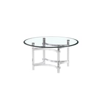 طاولة اكريليك دائري سطح زجاج - 90 سم