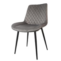 كرسي طعام مخمل ارجل معدن لون فضي 86 سم