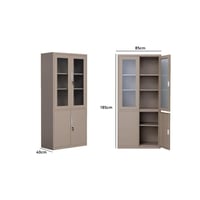 دولاب مكتبي حديد 5 رفوف لون بيج