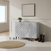 دولاب الأحذية خشب ماليزي 3 ابواب 4 أدوار - رمادي