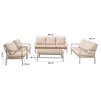 جلسات خارجية - طقم كنب حديقة 7 أشخاص لون بيج