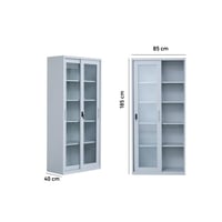 دولاب مكتبي حديد 2 باب - رمادي