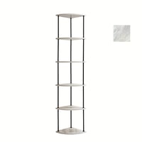 وحدة تخزين رفوف 6 مستويات شكل زاوية - أبيض