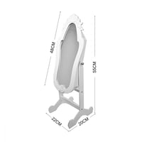 دولاب اكسسوار ابيض مع مرآة بتصميم جميل