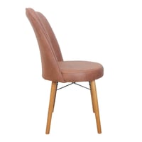 كرسي فردي مودرن قاعدة خشب لون بني