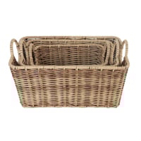 سلال خيزران للتخزين مستطيلة 3 قطع