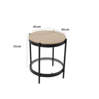 طاولة خدمة خشب مع زجاج مفرد - بيج