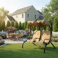 مرجيحة حديقة شخصين مع مظلة من القماش عالي الجودة م...