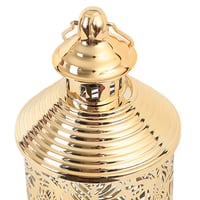 فانوس معدني بإضاءة دافئة – يعمل بالبطارية