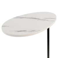 طاولة خدمة جانبية عصرية , سطح خشبي وقاعدة معدن