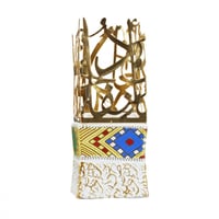 مباخر سيراميك بشكل مربع بتصميم أحرف ذهبية من الإست...