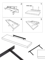 رفوف جداريه خشب لون رخامي غامق مقاس 40 سم A_10_2