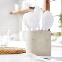 ملاعق بلاستيك ابيض 112 حبة