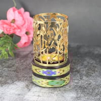 مباخر سيراميك دائرية أسود بتصميم عبارات إستيل ذهبي...