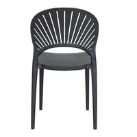 كرسي جلوس بلاستيك بأرجل قوية لون اسود