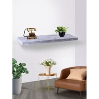 رفوف خشب جداريه مستطيلة لون رخامي فاتح مقاس 80 سم...