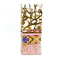 مباخر سيراميك بشكل مربع بتصميم أحرف ذهبية من الإست...