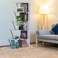 وحدة رفوف ديكور جانبية خشب ماليزي , 6 أرفف خشب متد...