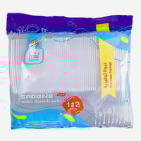 ملاعق بلاستيك شفاف 112 حبة