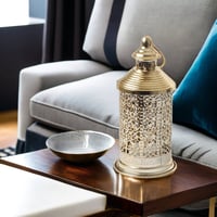 فانوس رمضان دائري ستيل لون ذهبي