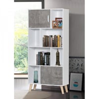 وحدة رفوف مكتبية 4 أدوار بأقسام متنوعة – خشب ماليز...