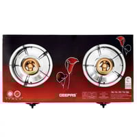 بوتجاز جيباس مزدوج 2 عين - سطح زجاج احمر-L-03-01