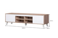 طاولة تلفاز خشب ماليزي لون ابيض وجوز