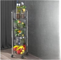 سلات تخزين دائرية من الإكريليك مع عجلات 5 أدوار