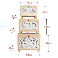 صناديق خشبية مستطيلة 3 قطع