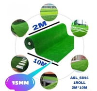 عشب اخضر صناعي رول 15ملم مقاس 10*2 م