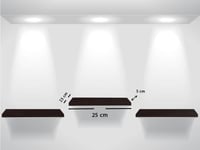 رف جدار ديكور خشبي مقاس 25 سم لون بني غامق A_09_2