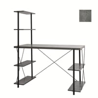 مكتب مع وحدة رفوف - رمادي