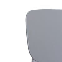 كرسي بلاستيك للطعام لون رمادي بمسند ظهر مريح