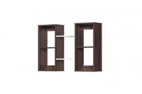 رفوف خشب جدارية 2 دور لون بني غامق وابيض - صناعة م...