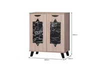 خزانة تنظيم الاحذية بابين 4 دور خشب ماليزي لون خشب...