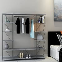 وحدة تخزين رفوف خشب ماليزي متعددة الإستخدام لون رم...