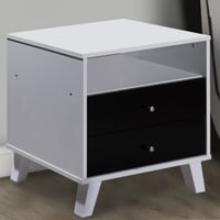 كومودينو درج ورف - أسود وأبيض